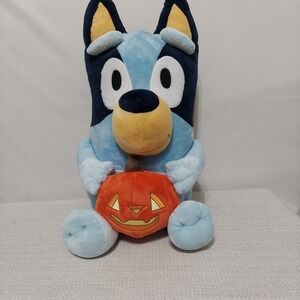Bluey Official 2018 Halloween Pumpkin Big Sitting Plush‎ 18" Tall Blue